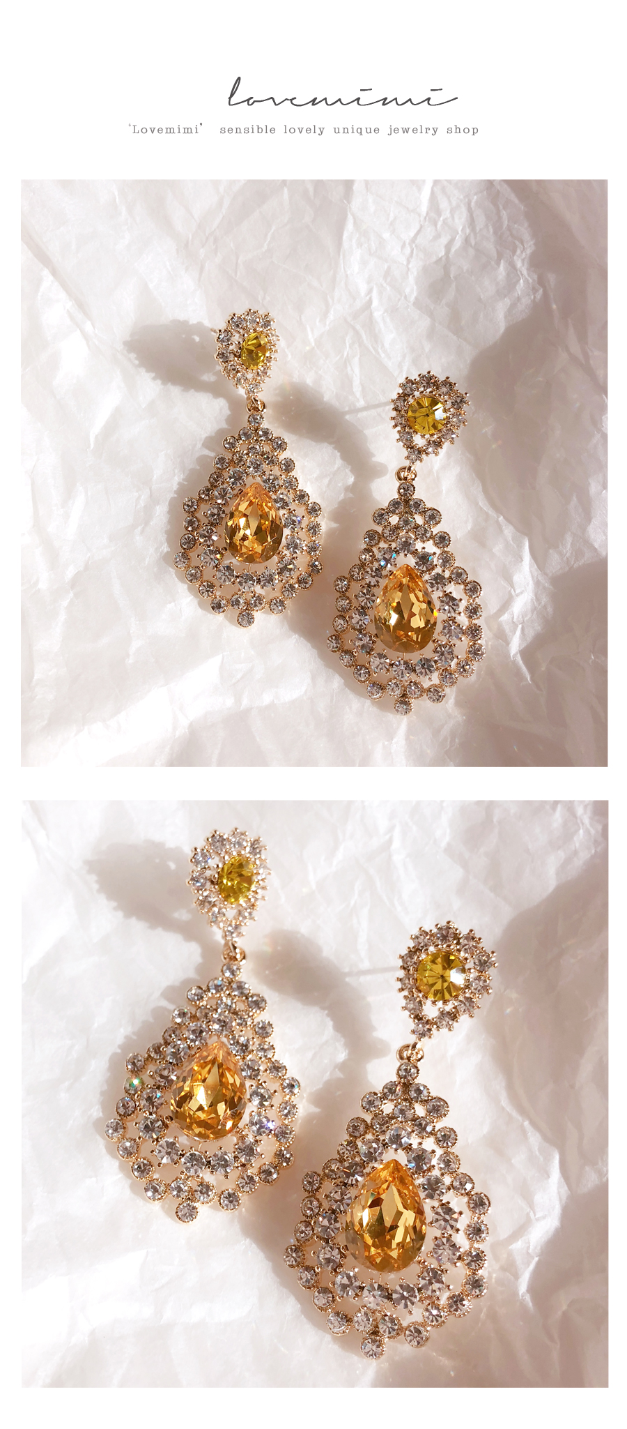 Cocktail Yellow Bold Drop Earrings Earrings Colorf