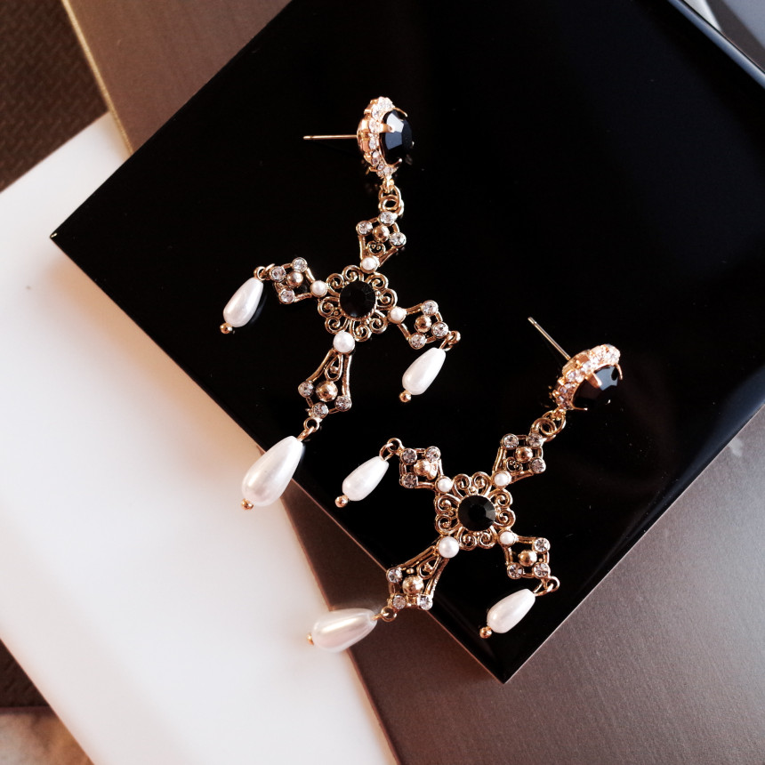 Byzantine Bold Cross Earrings Stylish Unique Desig