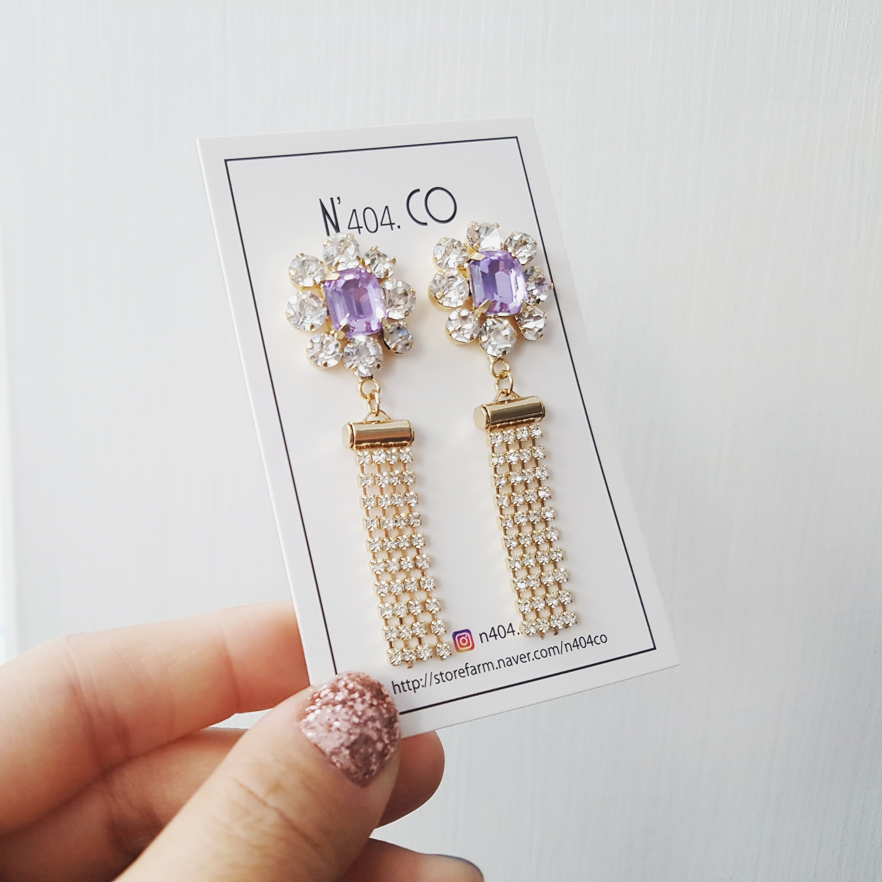 Violet Cubic Drop Earrings Earrings Available Free