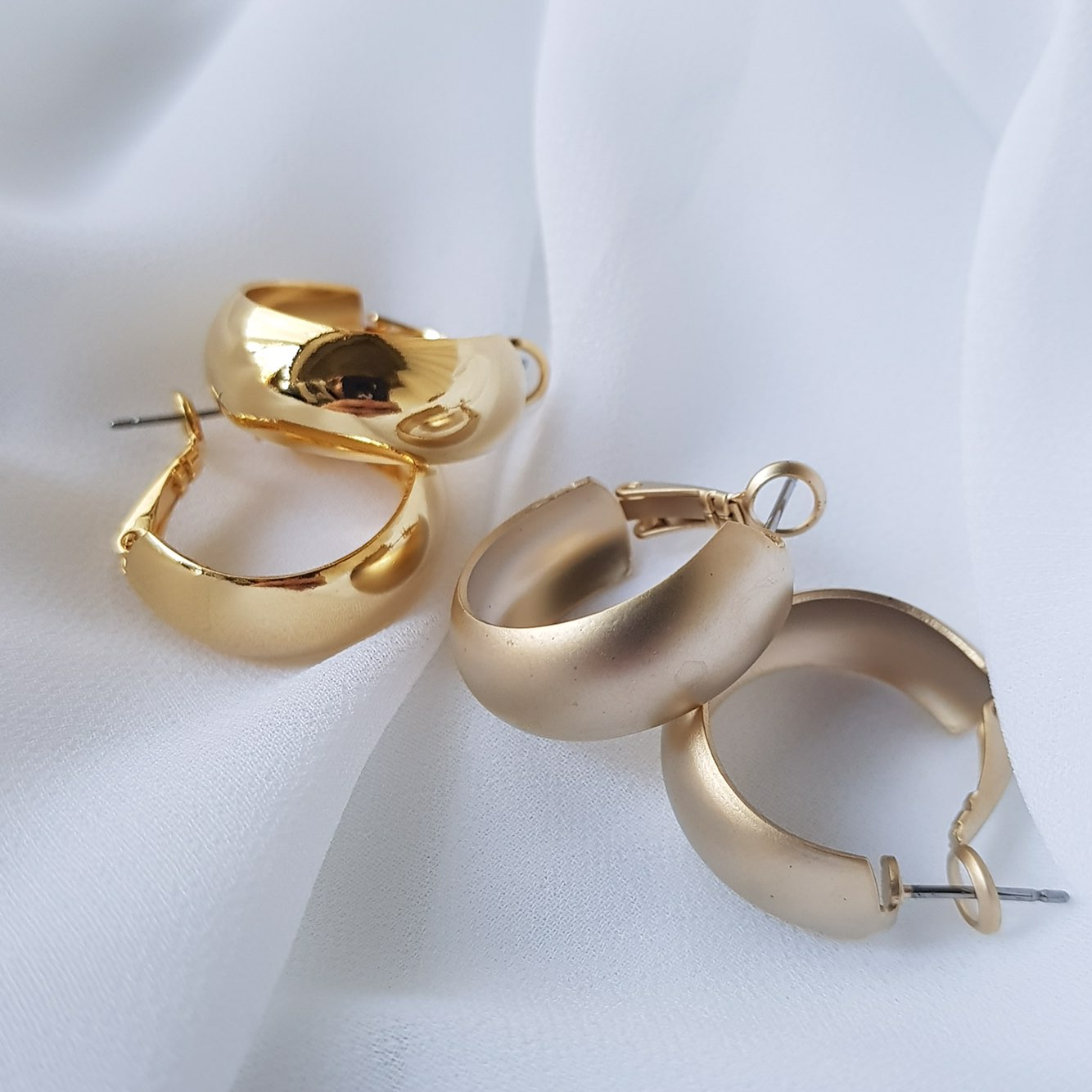 Simple Gold Daily Modern Earrings Charming Sique D