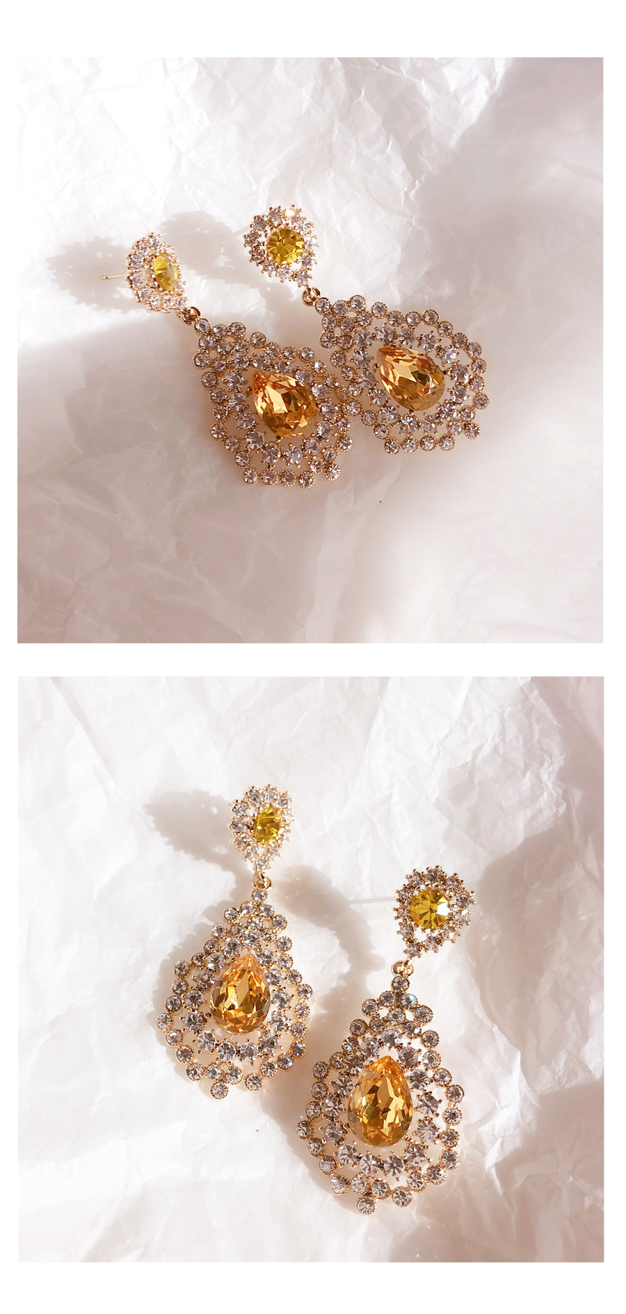 Cocktail Yellow Bold Drop Earrings Earrings Colorf