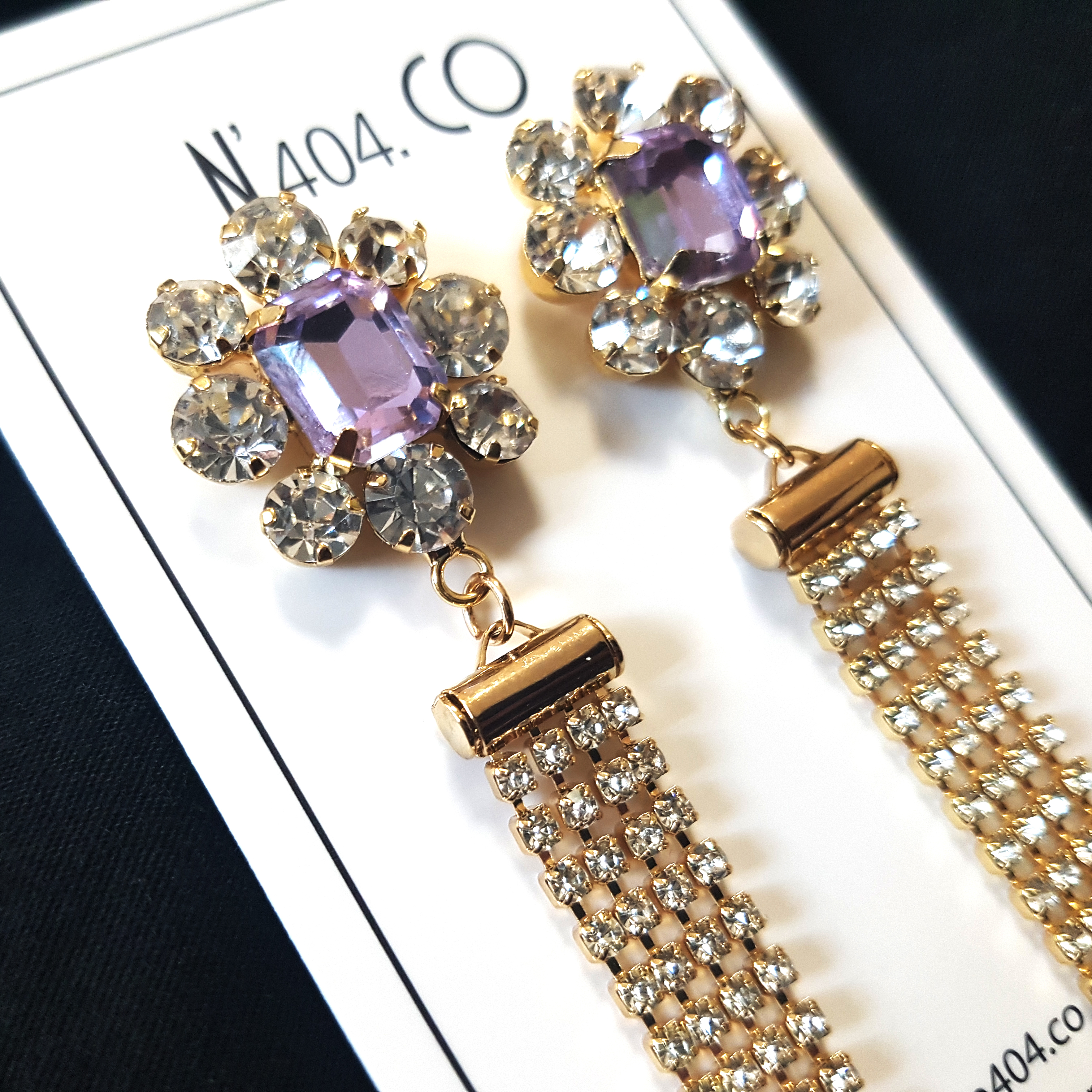 Violet Cubic Drop Earrings Earrings Available Free