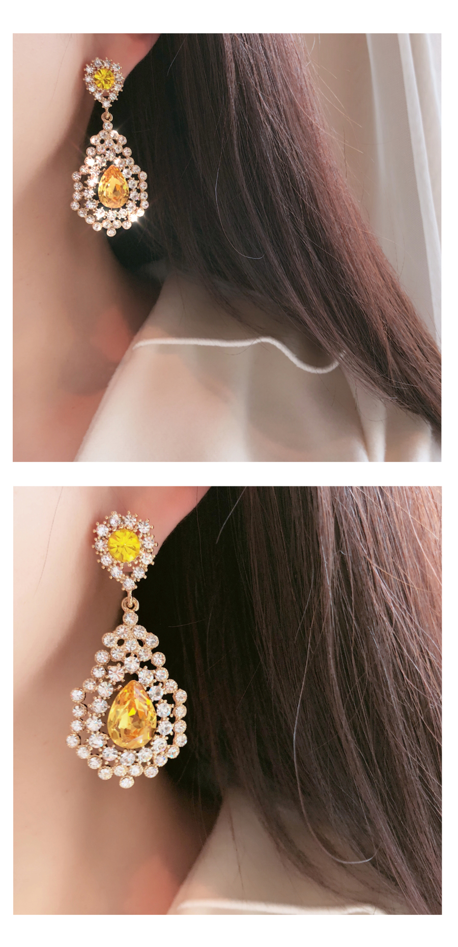 Cocktail Yellow Bold Drop Earrings Earrings Colorf