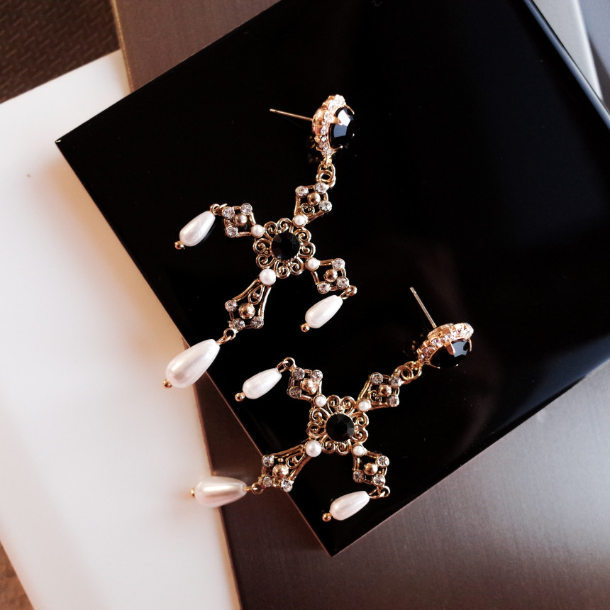 Byzantine Bold Cross Earrings Stylish Unique Desig