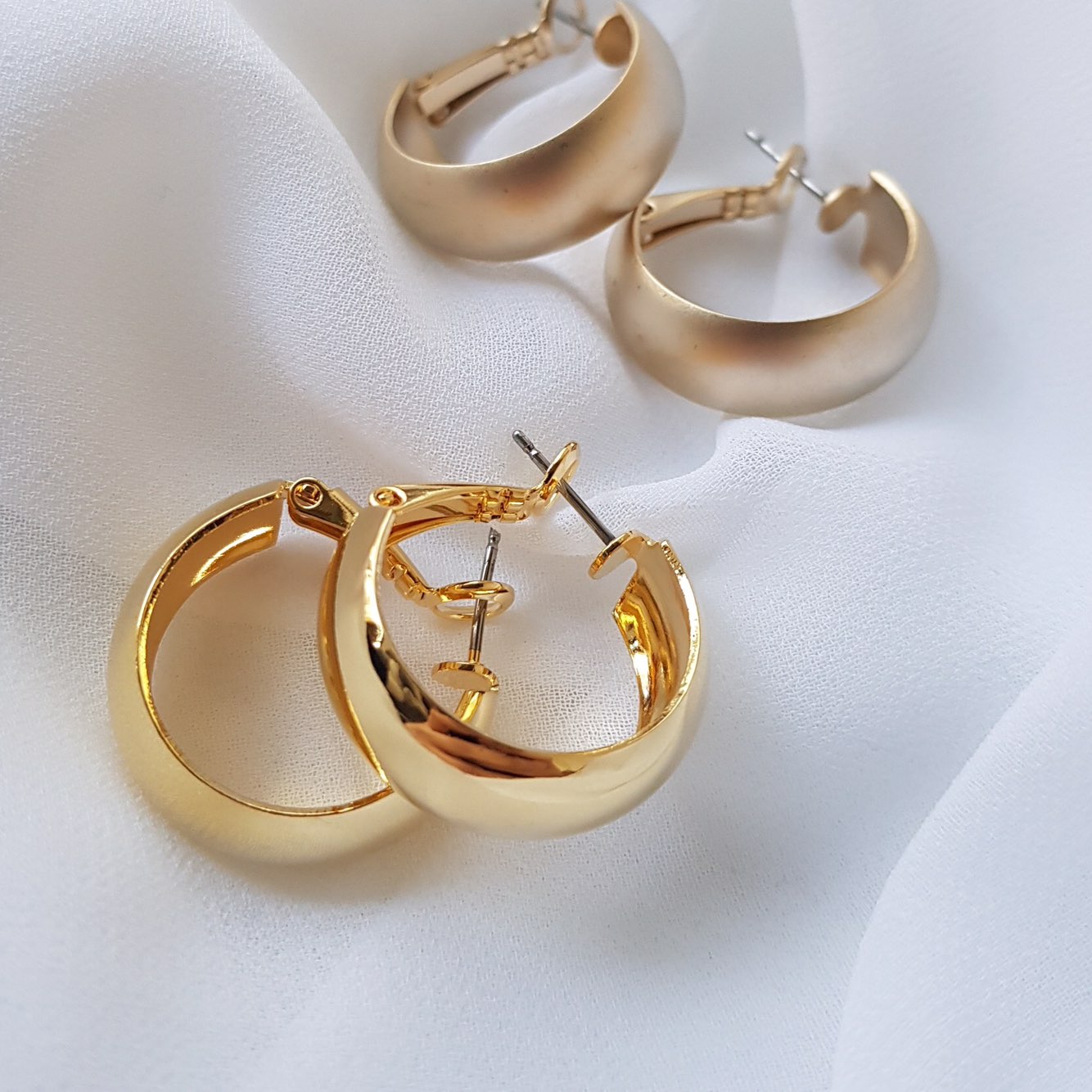 Simple Gold Daily Modern Earrings Charming Sique D