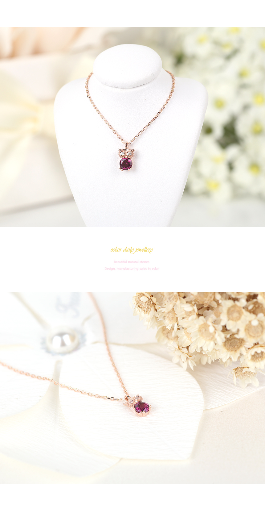 January Birthstone Lucky Owl Garnet Necklace Wife 