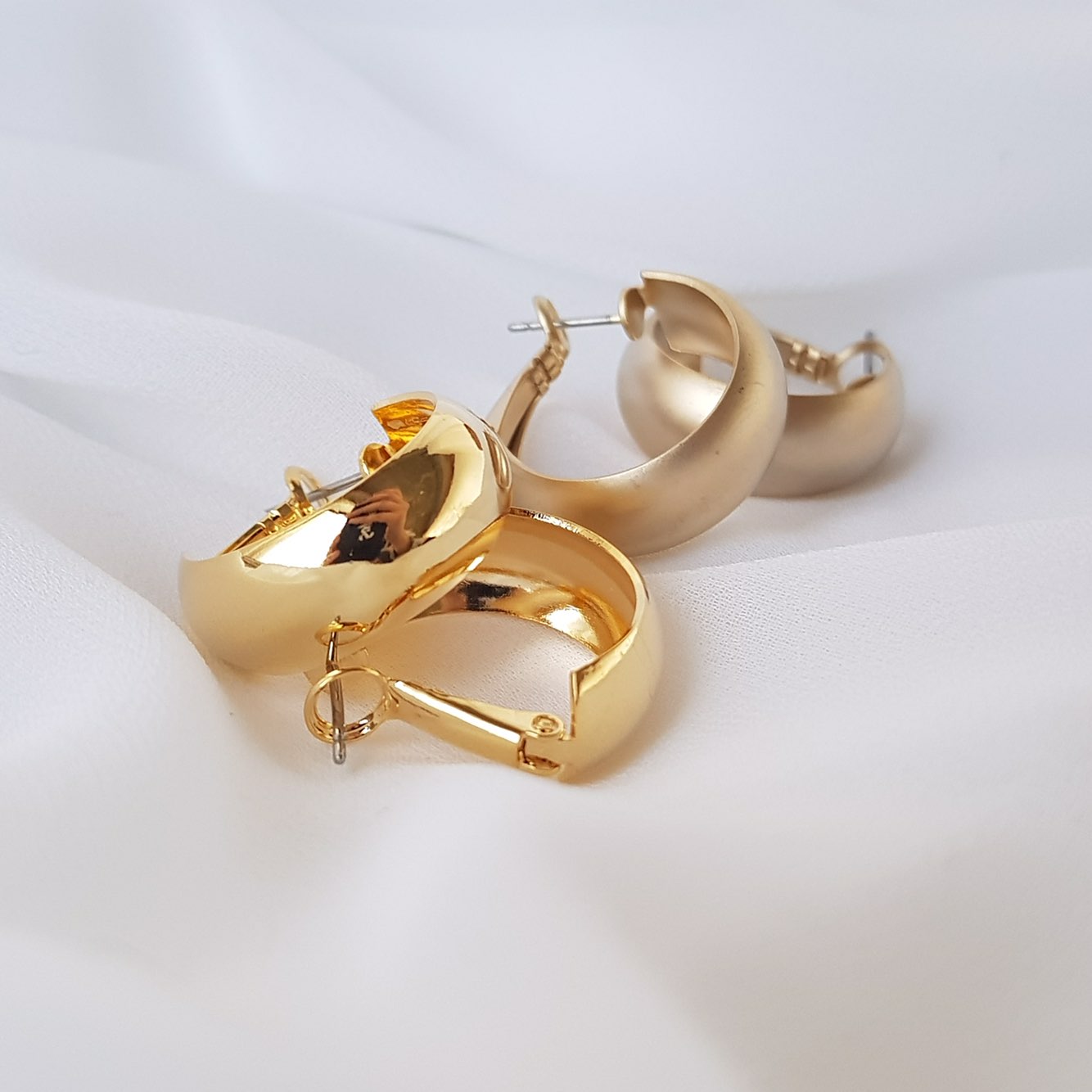 Simple Gold Daily Modern Earrings Charming Sique D