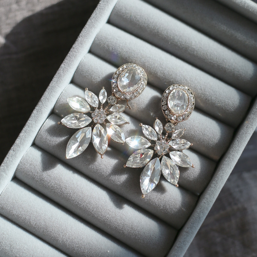 Victorian Bold Cubic Earrings Crystal Earrings Ann