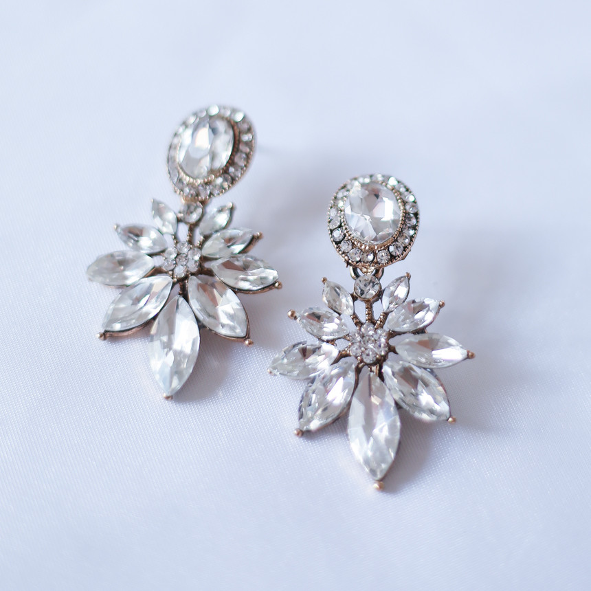 Victorian Bold Cubic Earrings Crystal Earrings Ann