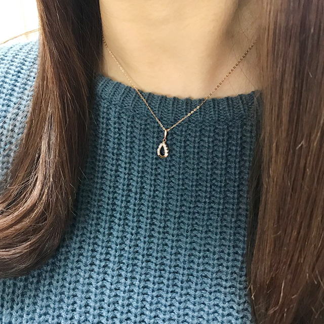 Daily 14K gold 14K gold necklace Women's Cubic 