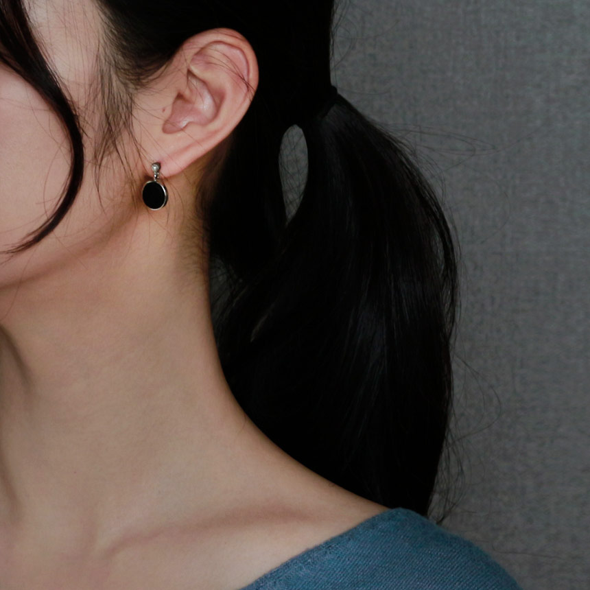 Black Velvet Mini Earrings Set Bold Modern Cubic D