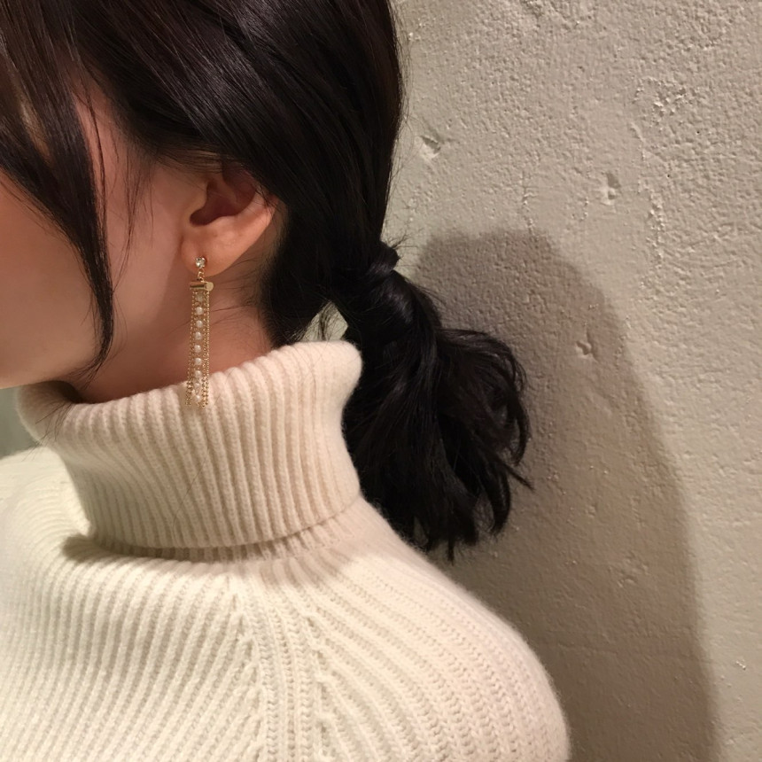 Garni cubic pearl drop earrings Daily coordination