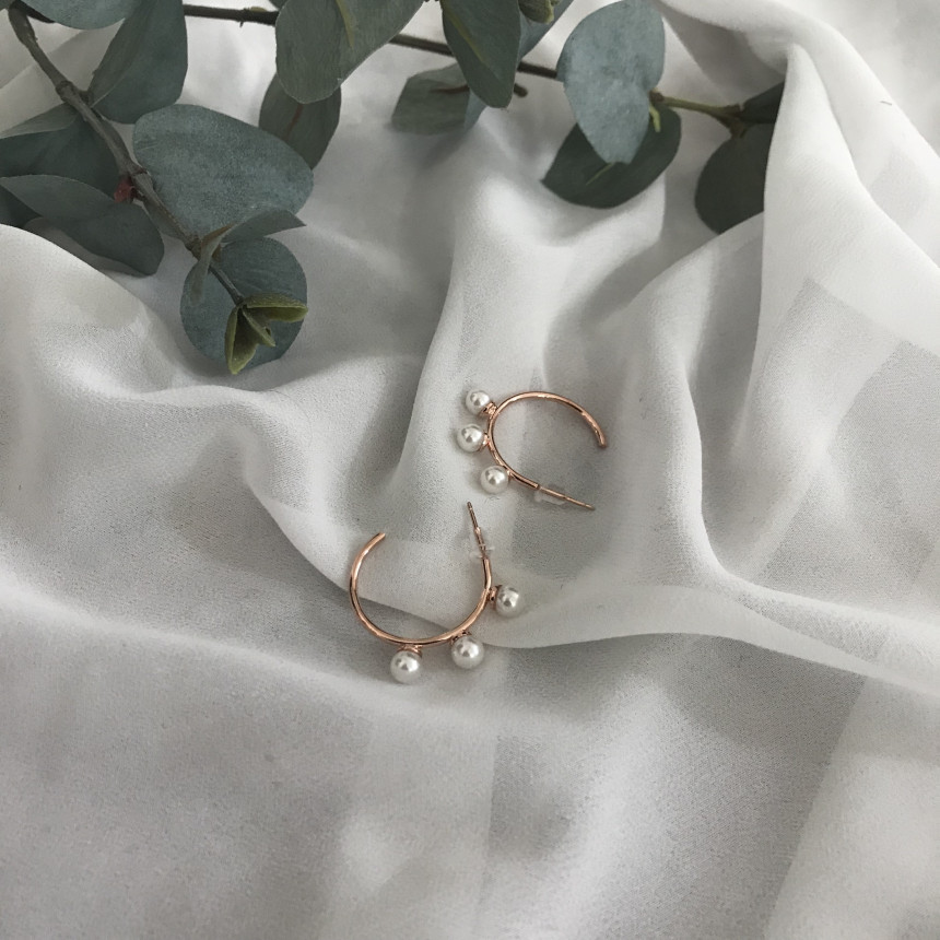 Dos Pearl Circle Earring Date Look Women's Earr