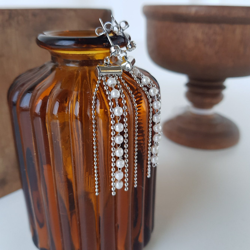 Garni cubic pearl drop earrings Daily coordination