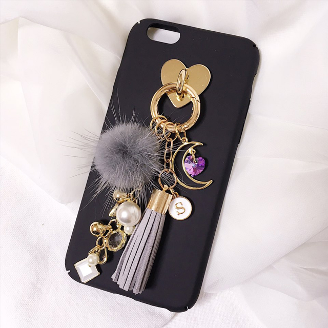 <b><p>Galaxy Note Pom foam Initi Keyring Tassel</p></b><b><p>ギャラクシーノート8ポンポンがイニシャルキーリングタッセルケースiPhone 8のガールフレンドの贈</p></b><br /><br /><p align='center'>