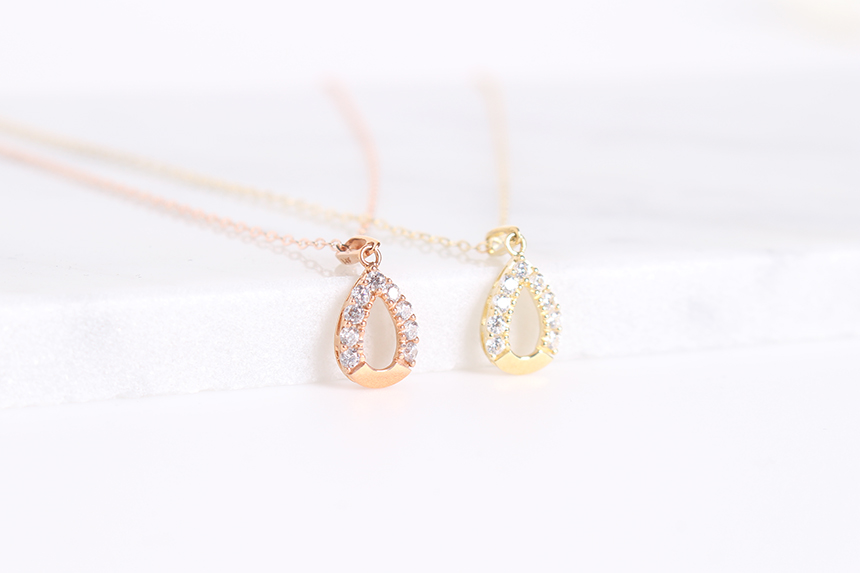 Daily 14K gold 14K gold necklace Women's Cubic 