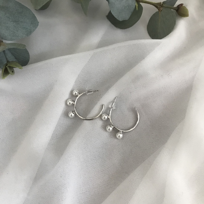 Dos Pearl Circle Earring Date Look Women's Earr