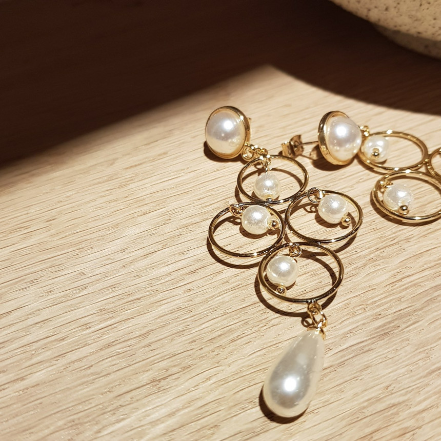 Queen Pearl Drop Earrings Classic Look Glam Sexy M