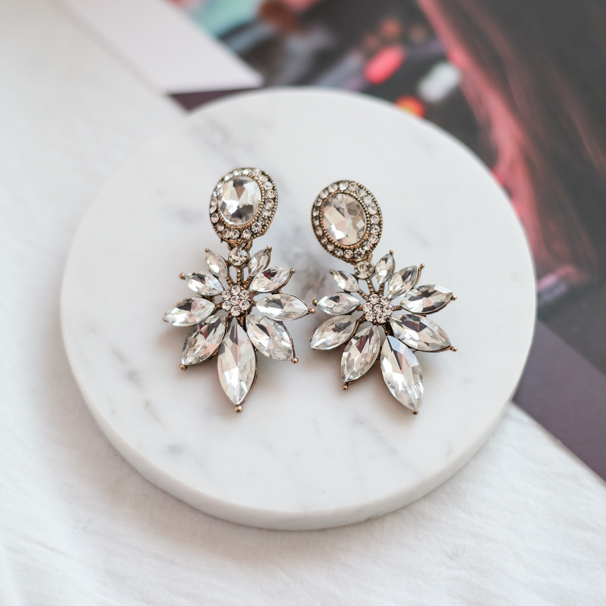 Victorian Bold Cubic Earrings Crystal Earrings Ann