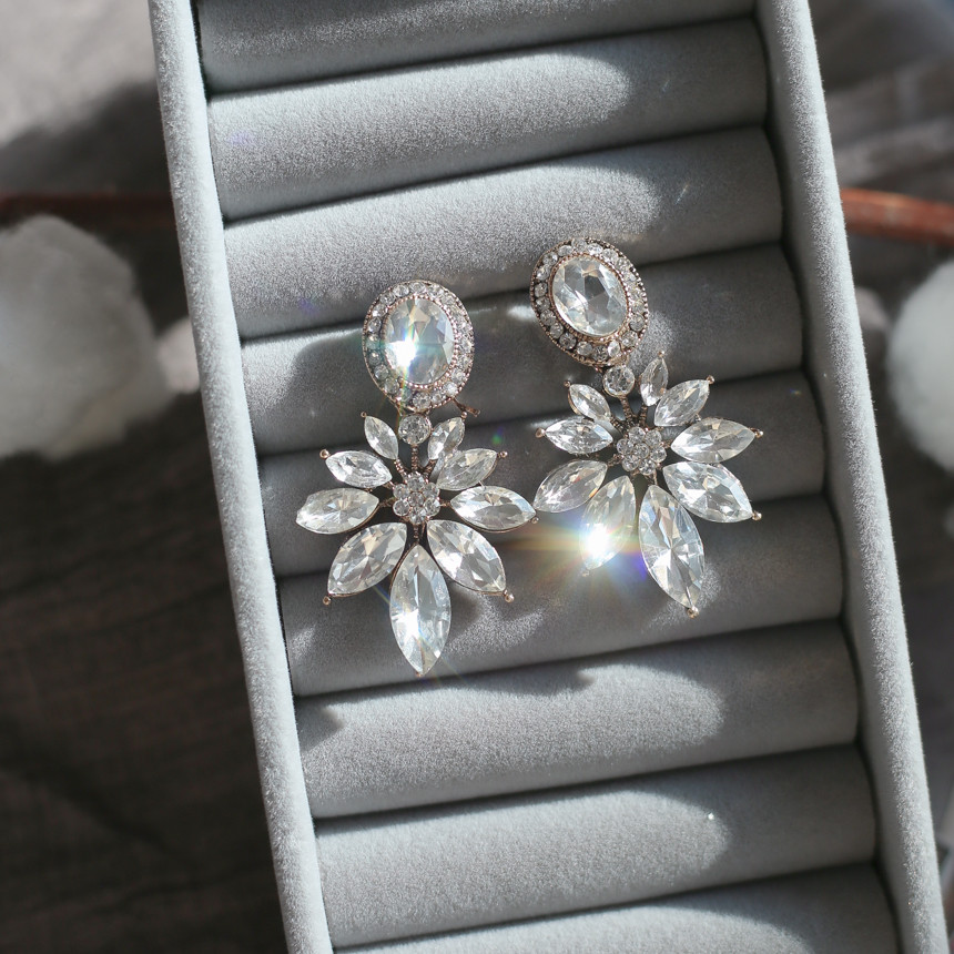 Victorian Bold Cubic Earrings Crystal Earrings Ann