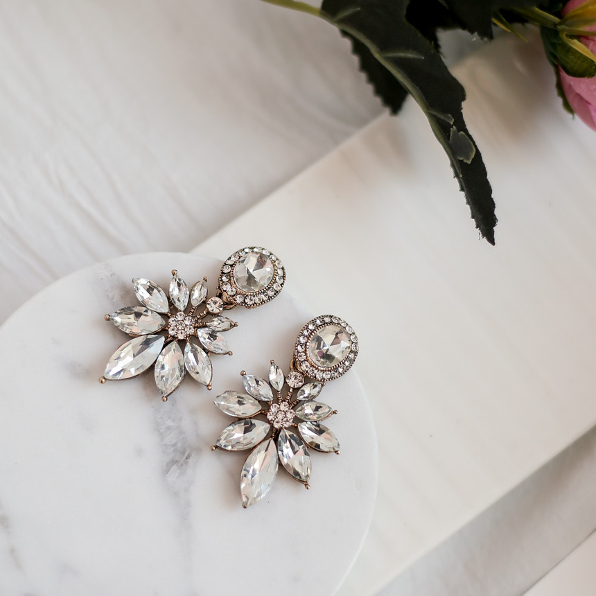 Victorian Bold Cubic Earrings Crystal Earrings Ann