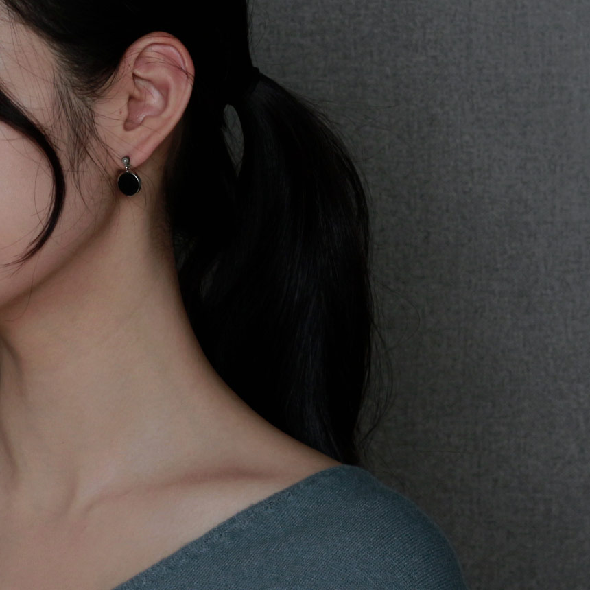 Black Velvet Mini Earrings Set Bold Modern Cubic D