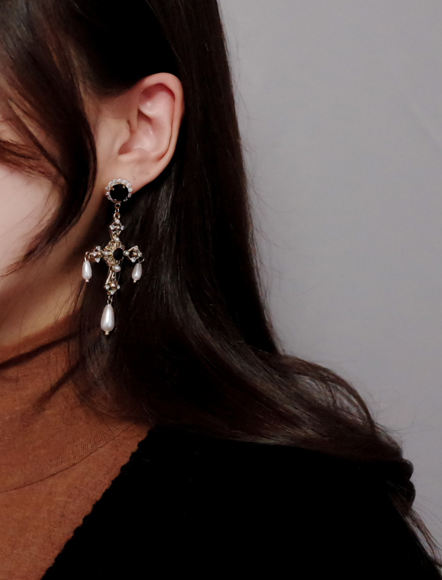 Byzantine Bold Cross Earrings Stylish Unique Desig