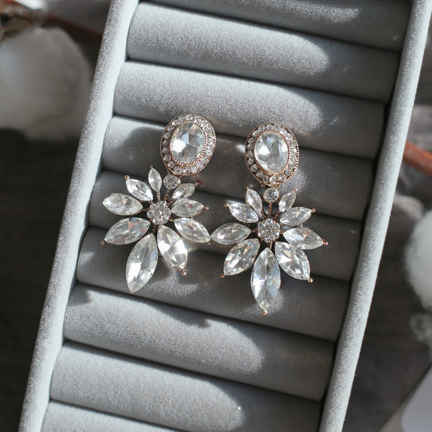 Victorian Bold Cubic Earrings Crystal Earrings Ann