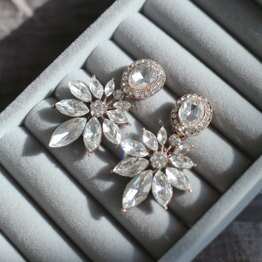 Victorian Bold Cubic Earrings Crystal Earrings Ann