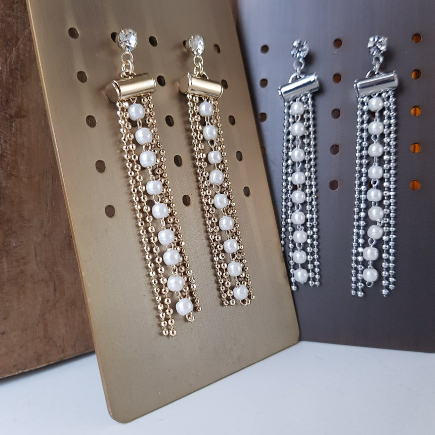 Garni cubic pearl drop earrings Daily coordination