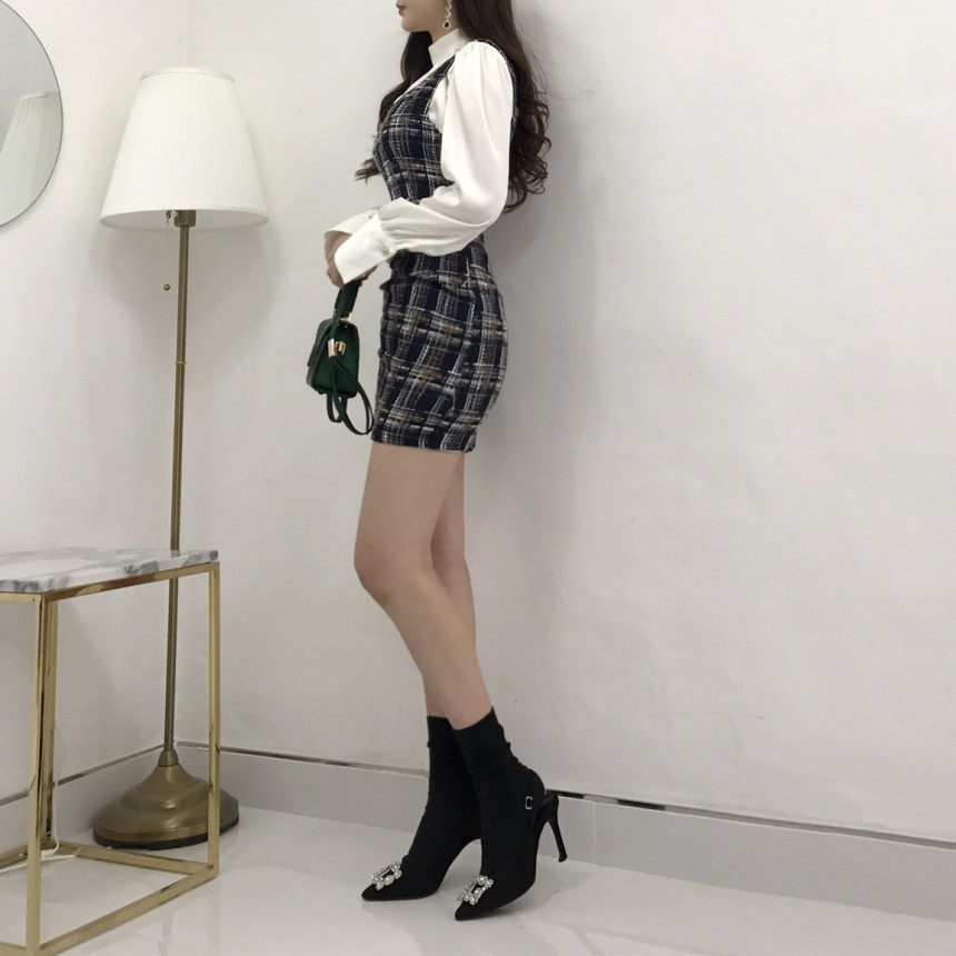 Black Crystal Cubic Drop Earrings Earrings Pearl F