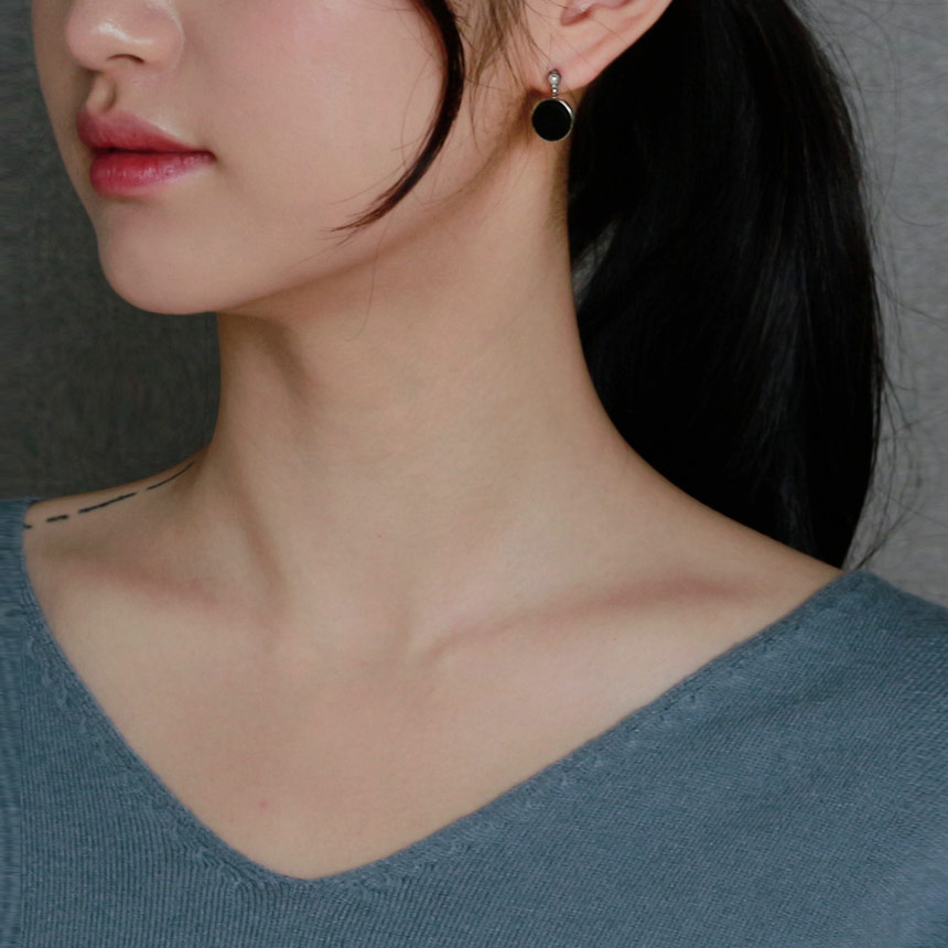 Black Velvet Mini Earrings Set Bold Modern Cubic D