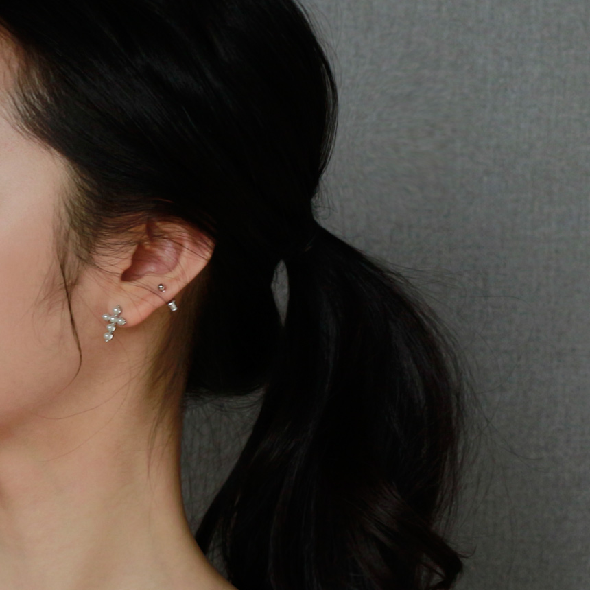 Black Velvet Mini Earrings Set Bold Modern Cubic D