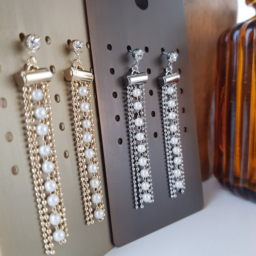 Garni cubic pearl drop earrings Daily coordination