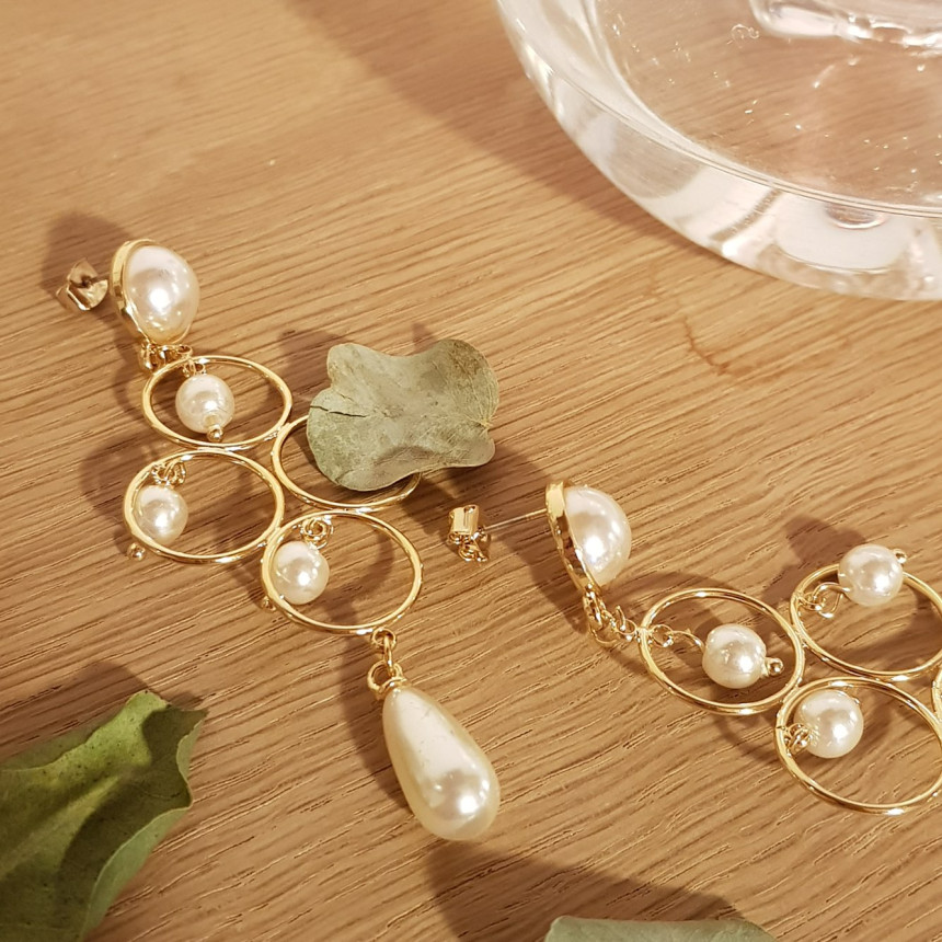 Queen Pearl Drop Earrings Classic Look Glam Sexy M
