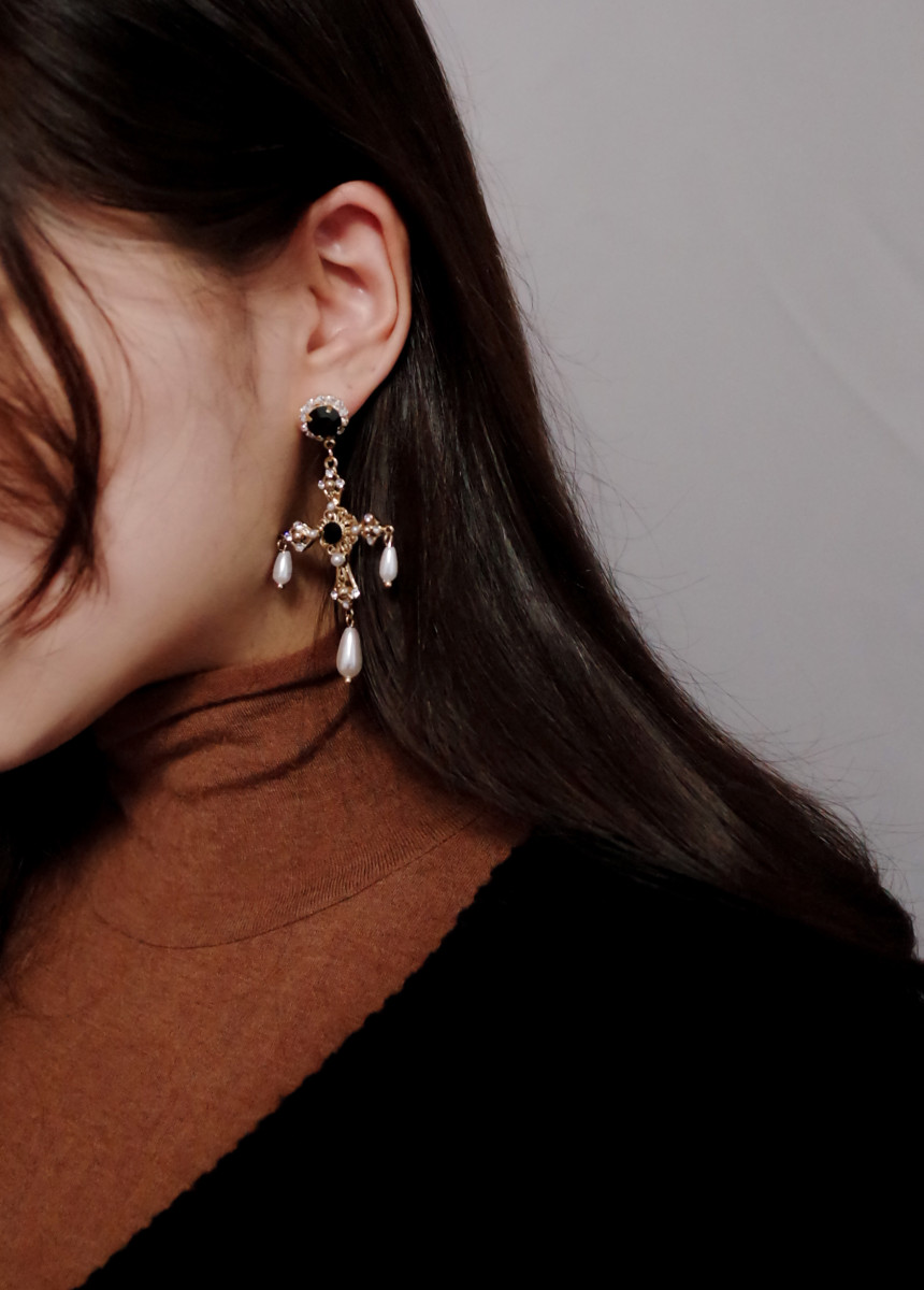 Byzantine Bold Cross Earrings Stylish Unique Desig