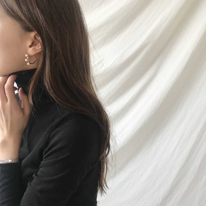 Dos Pearl Circle Earring Date Look Women's Earr