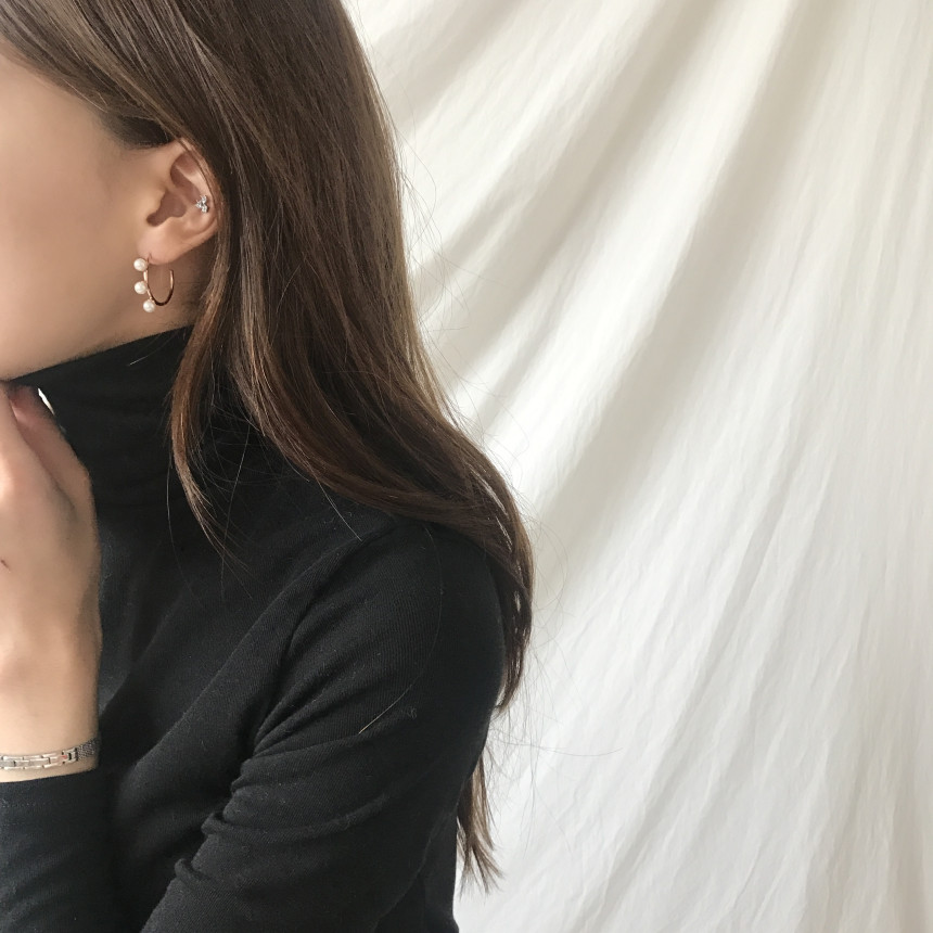 Dos Pearl Circle Earring Date Look Women's Earr