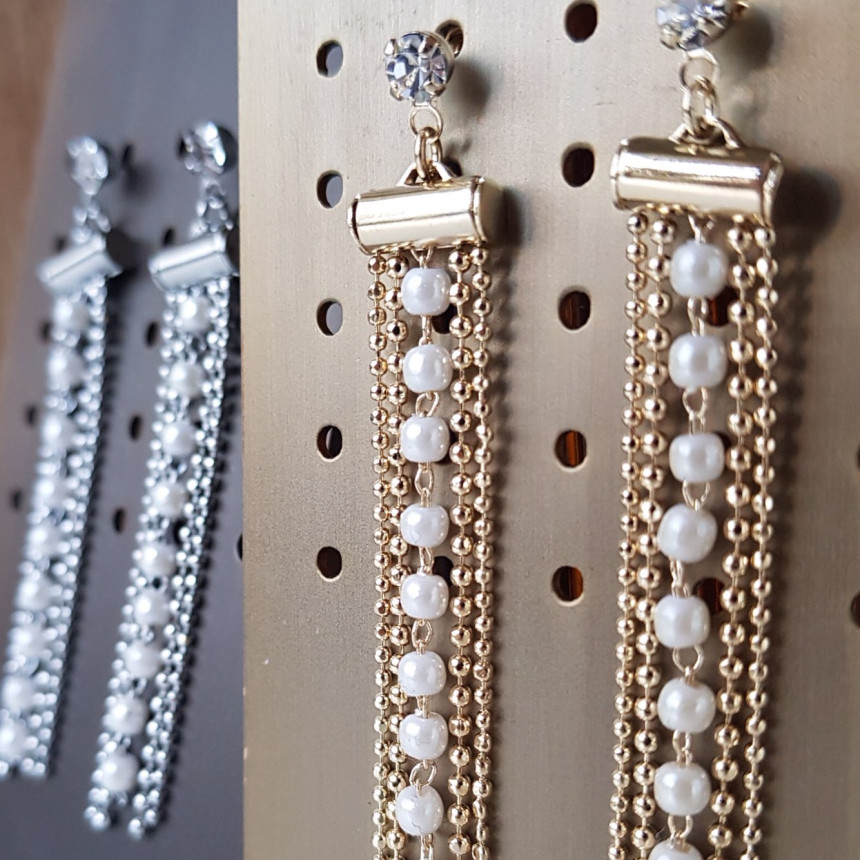 Garni cubic pearl drop earrings Daily coordination