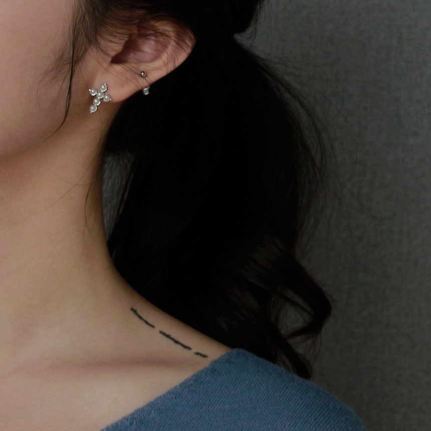 Black Velvet Mini Earrings Set Bold Modern Cubic D