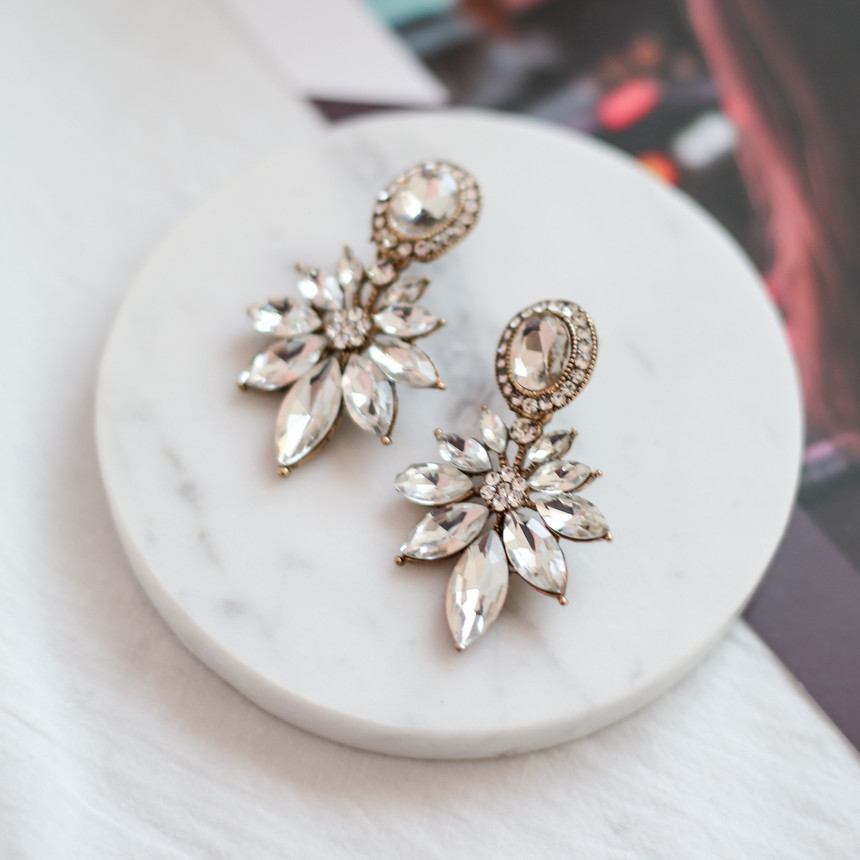 Victorian Bold Cubic Earrings Crystal Earrings Ann