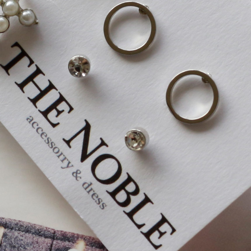 Black Velvet Mini Earrings Set Bold Modern Cubic D