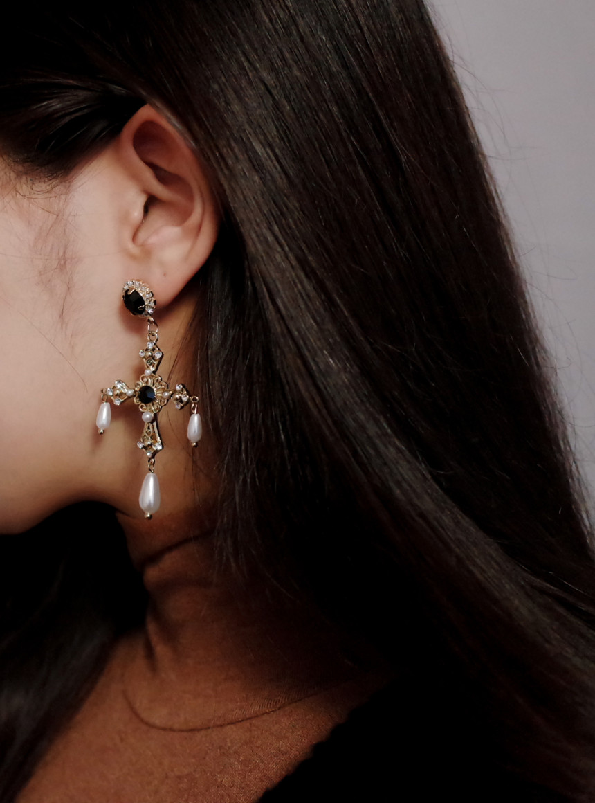 Byzantine Bold Cross Earrings Stylish Unique Desig