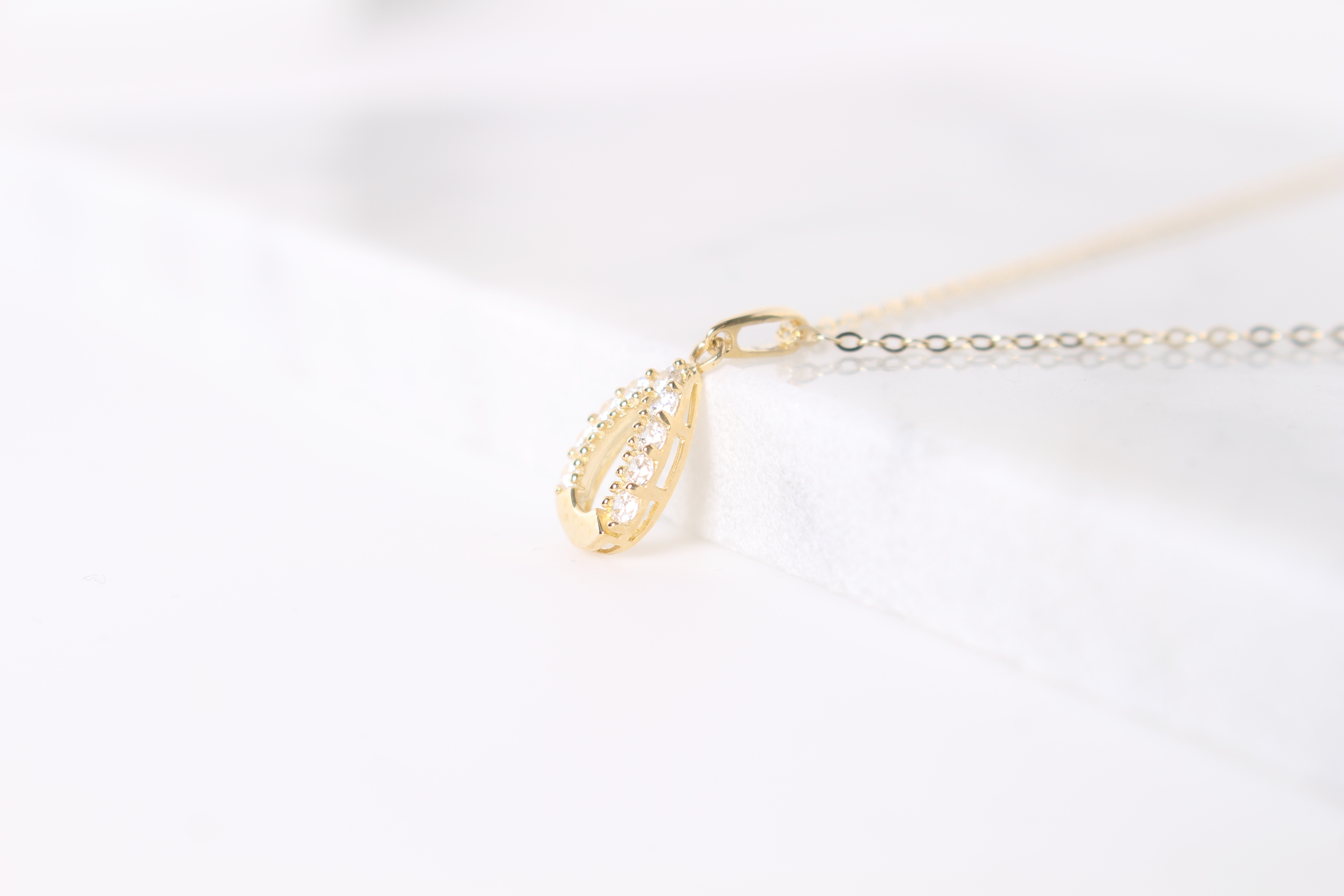 Daily 14K gold 14K gold necklace Women's Cubic 