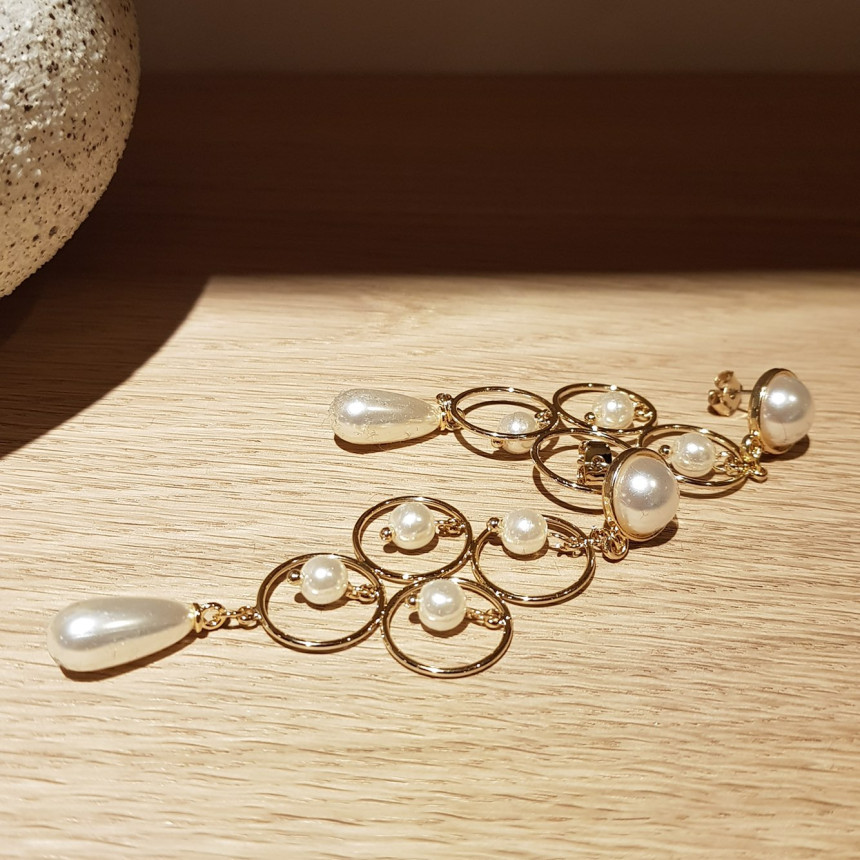 Queen Pearl Drop Earrings Classic Look Glam Sexy M