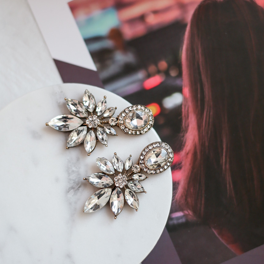 Victorian Bold Cubic Earrings Crystal Earrings Ann