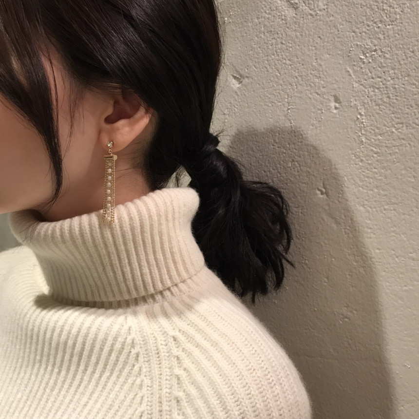 Garni cubic pearl drop earrings Daily coordination