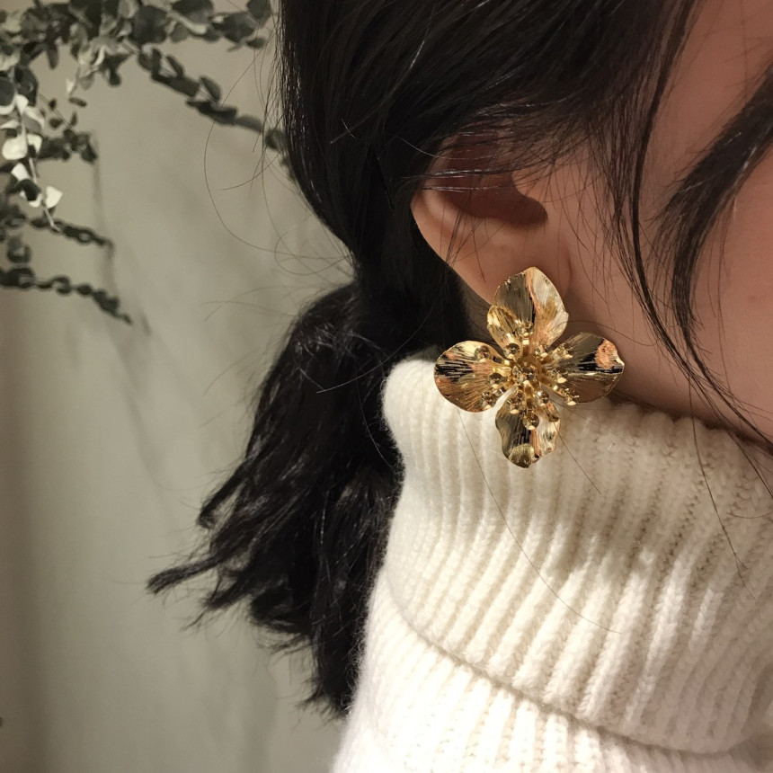 Tenbic Flower Cubic Earring Earrings Feminine Styl