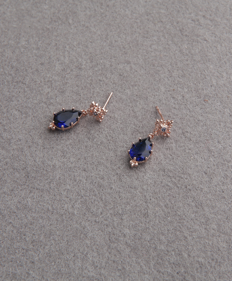 Heaven Blue Navy Cubic Earrings