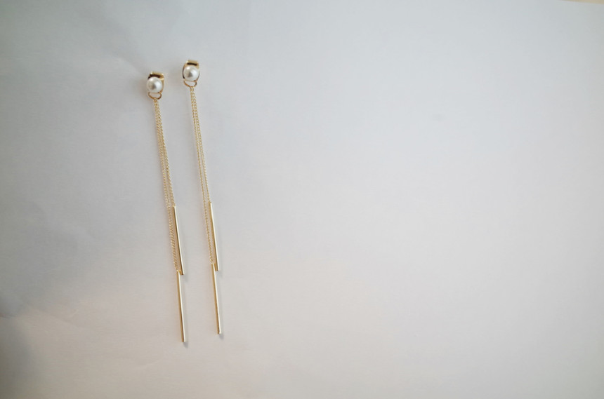Simple pearl drop earrings goddess styling shimmer